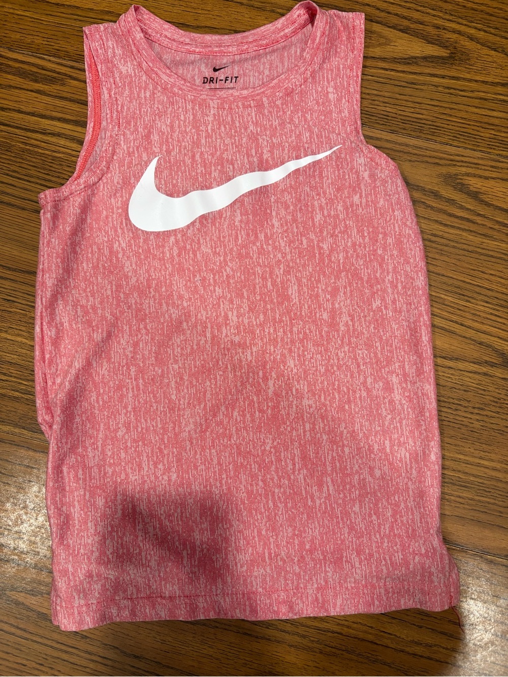 Nike Red Heather Dri-FIT Tank Top with White Swoosh